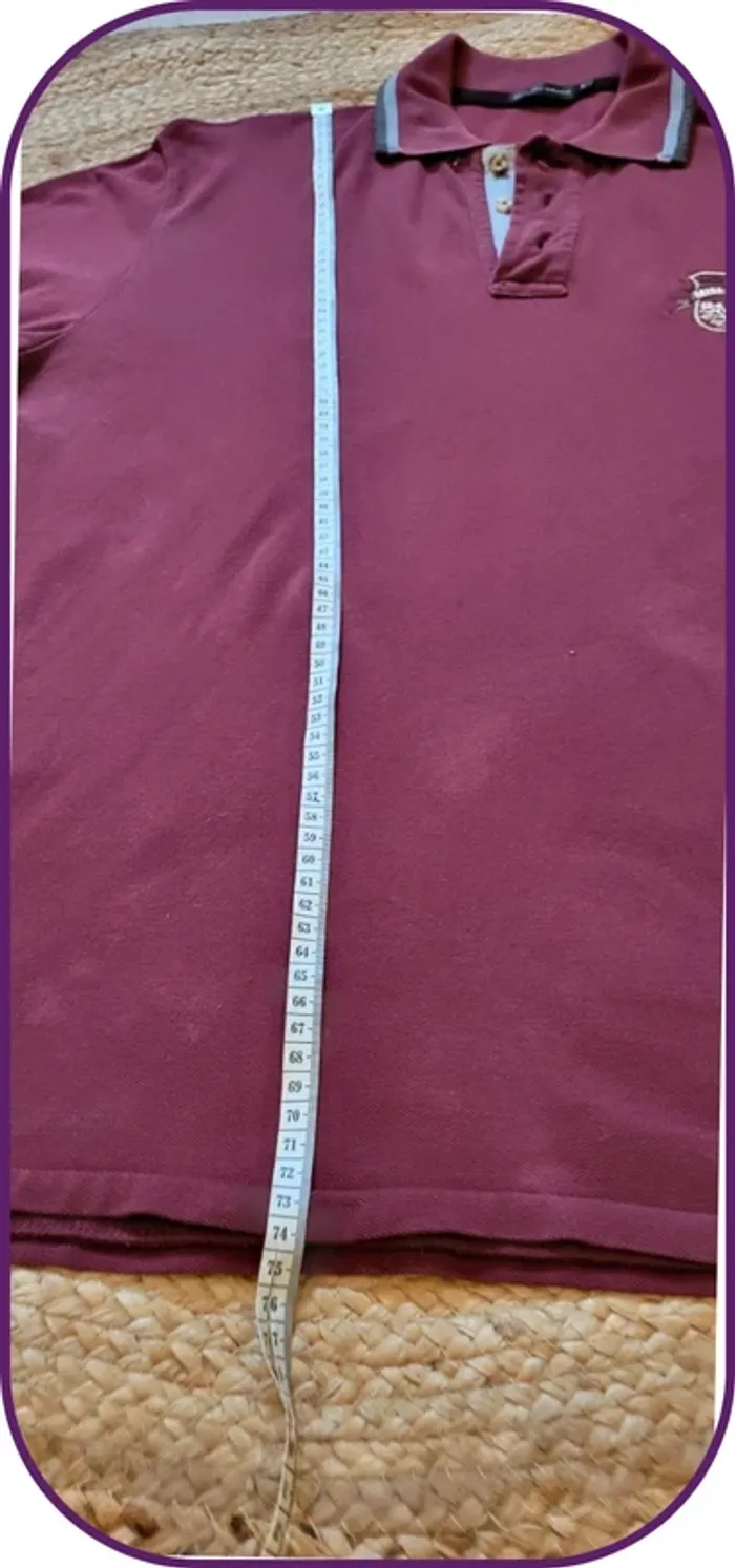 Polo manches longues Mise au Green – Vintage – Homme - Bordeaux - Taille L - Très bon état - photo numéro 8