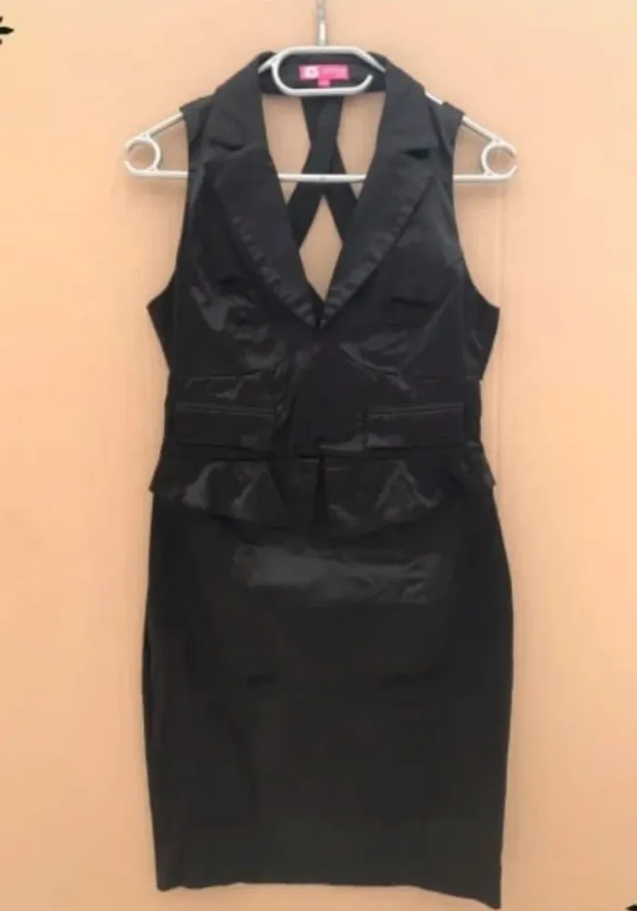 Petite robe noire cocktail cérémonie noël fêtes sexy - photo numéro 2