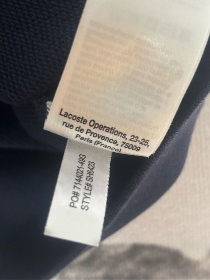 Sweat Lacoste bleu marine logo imprimé crocodile blanc taille M/L - photo numéro 9