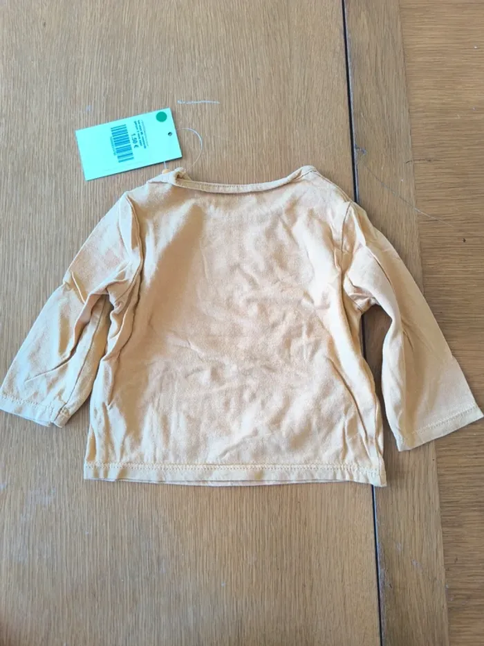 314795 tee-shirt ML moutarde garçon 9 mois kiabi - photo numéro 2