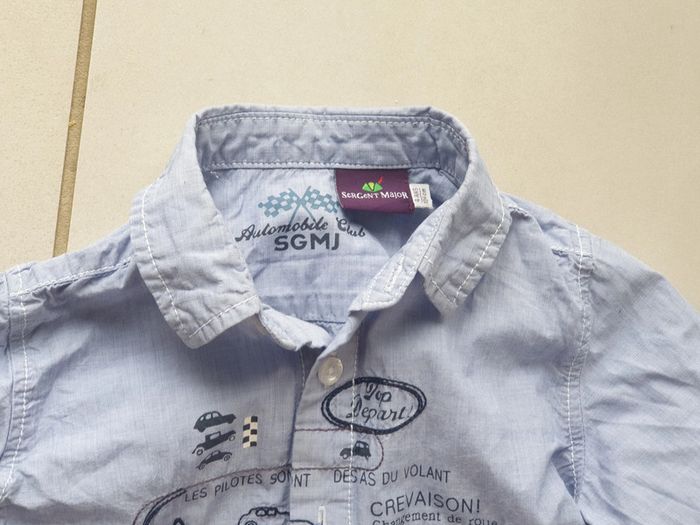 1 chemise bleu manche longue 4 ans marque sergent major - photo numéro 3