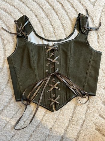 Corset médiéval vert kaki