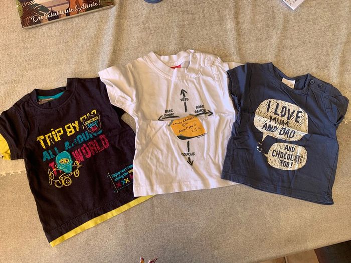 Lot 3 t shirt mc 6 mois