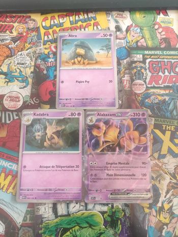 Lot cartes Pokémon évolution Abra, Kadabra et Alakazam ex svp 050