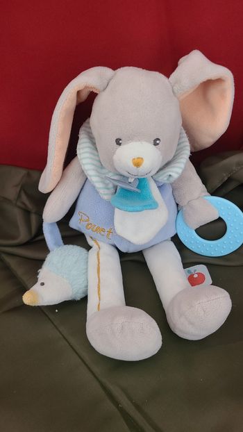 DOUDOU LAPIN POM PELUCHE EVEIL Baby'Nat
