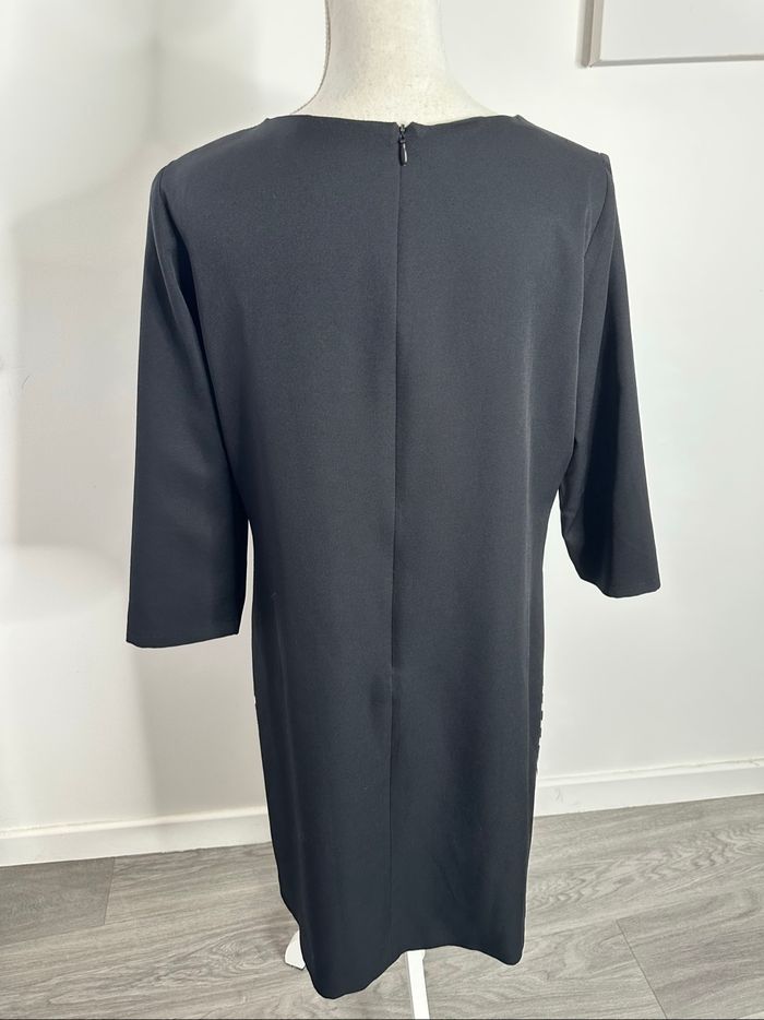 Robe à rayures noire blanche moutarde Miguel Gageiro T42 XL - photo numéro 5