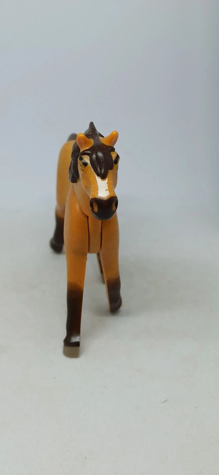 Cheval marron et fond de l'œil marron et blanc playmobil - photo numéro 2