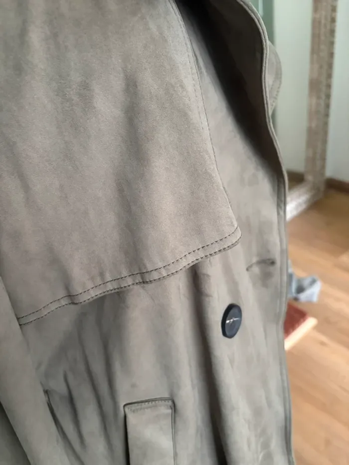 Veste Zara neuve effet suédine kaki - photo numéro 4