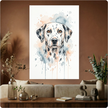 Affiche murale "Dalmatien" aquarelle artistique poster chien déco moderne A3 Sans cadre