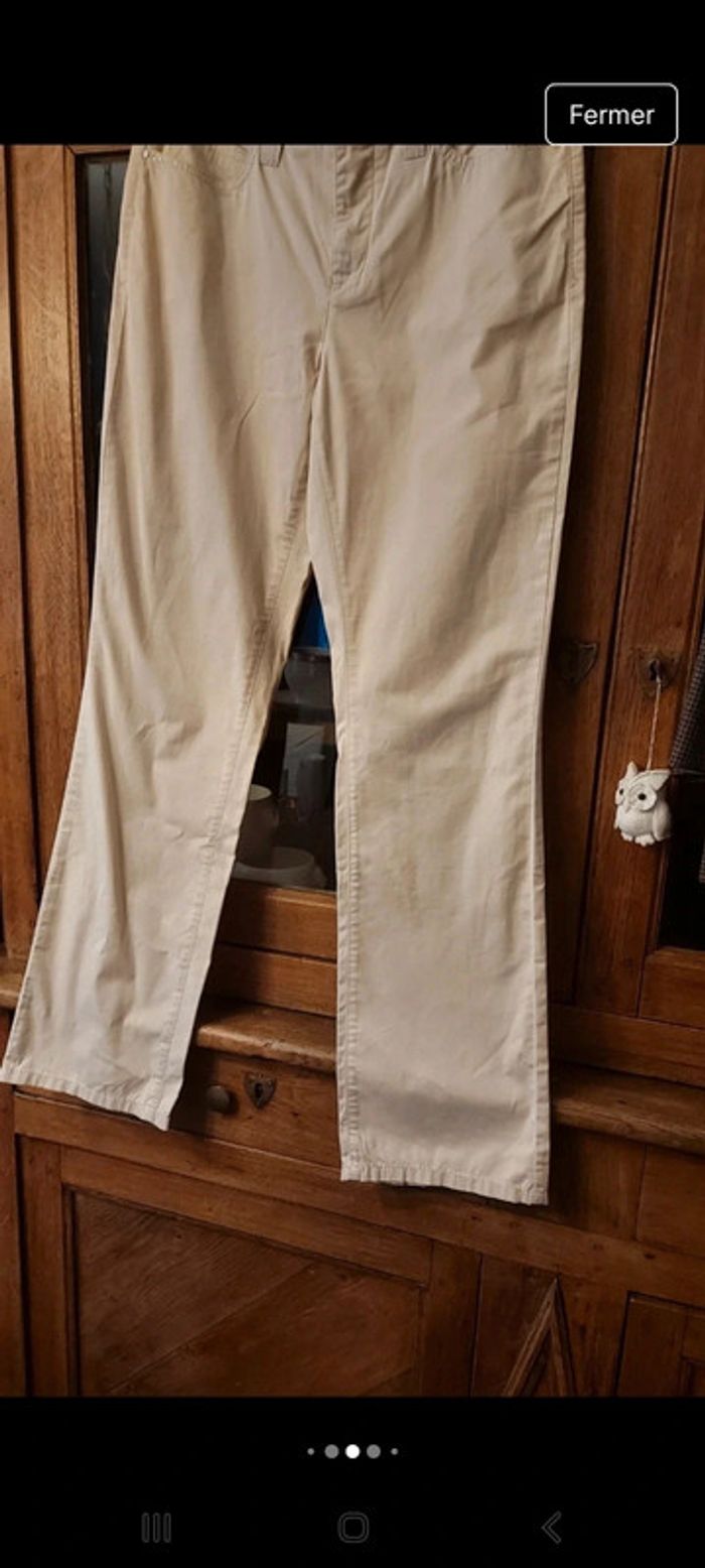 Pantalon femme Mac taille 40 couleur créme - photo numéro 5