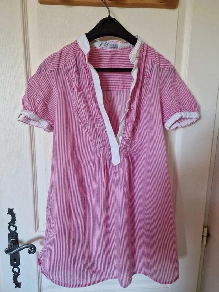 Tunique/Chemise rayée rose et blanche