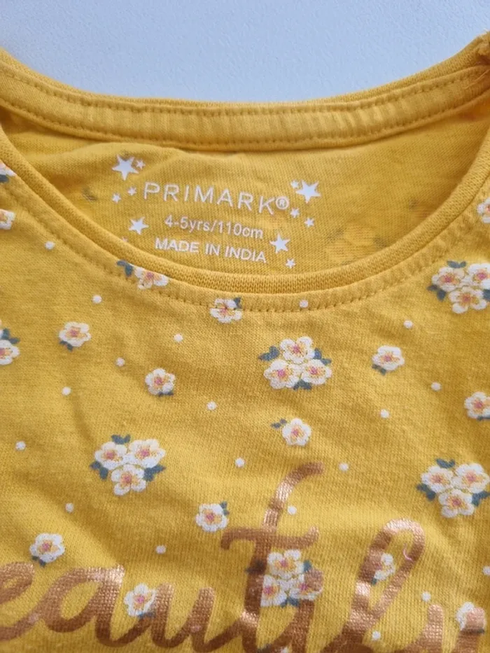 T-shirt jaune fleuri - photo numéro 2