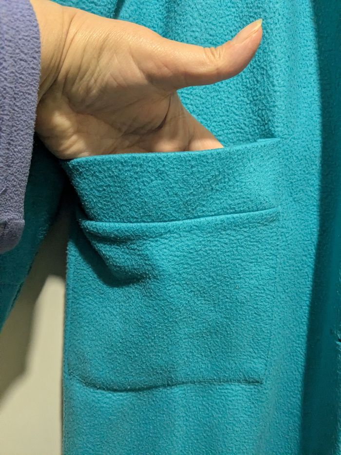 Belle robe de chambre vintage bleue turquoise. Taille 40 - photo numéro 5