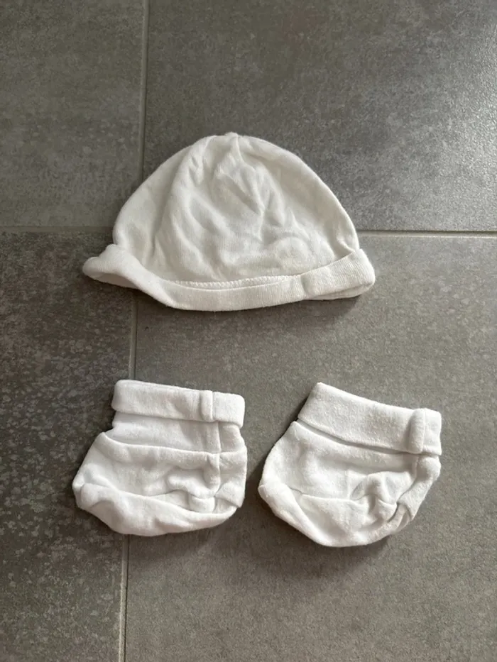 Bonnet + chausson naissance maternité - photo numéro 2