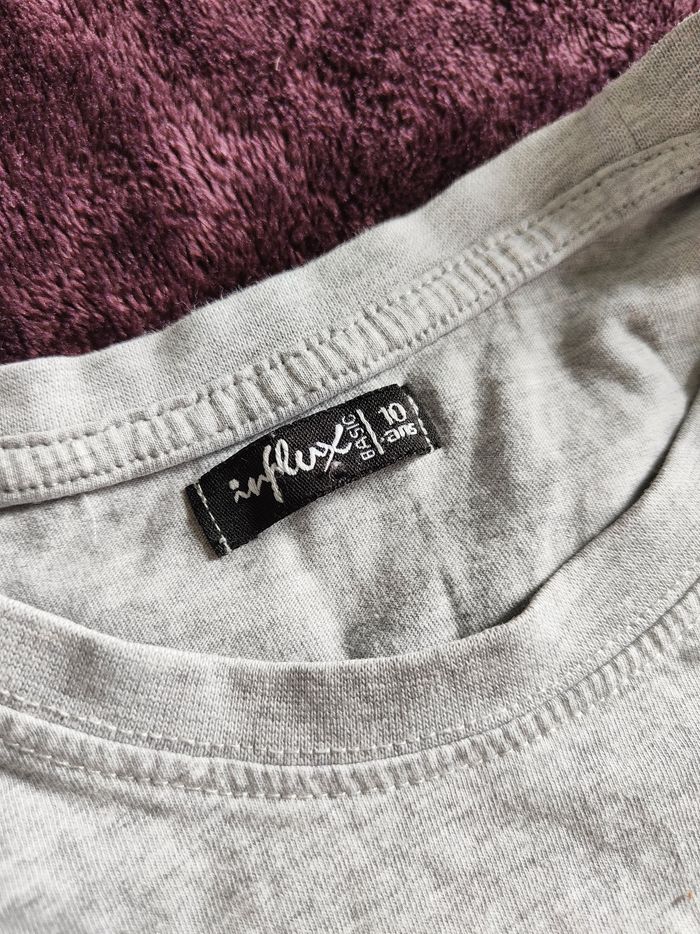 T-shirt mc gris tête de mort velours Influx 10 ans - photo numéro 3