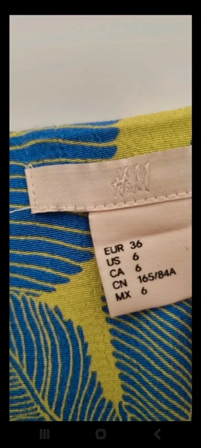 Robe h&m longue imprimée bleu vert 38 - photo numéro 5