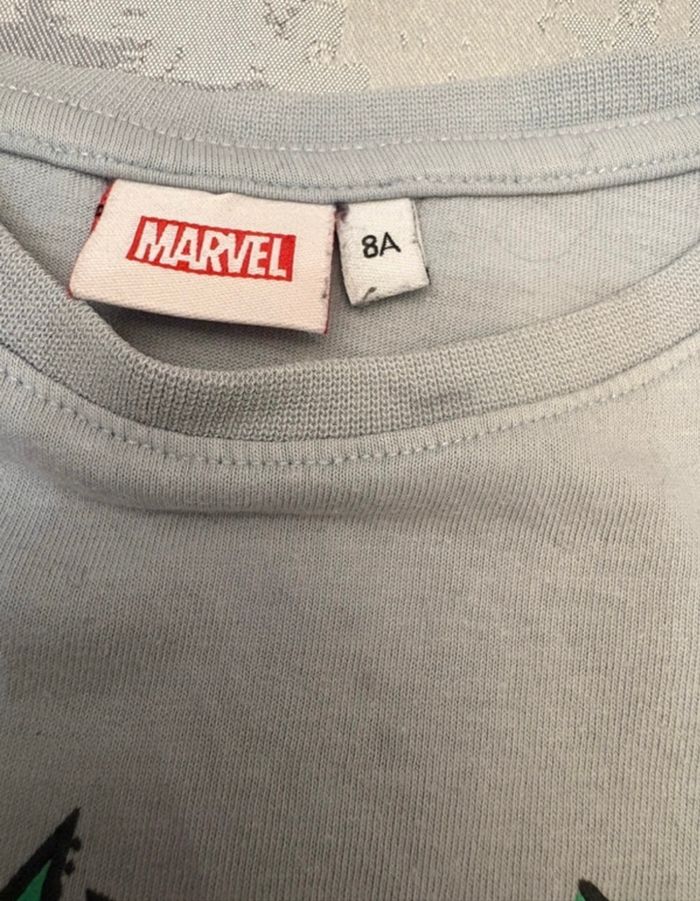 Tee-shirt manches courtes Marvel Hulk gris – 8 ans – TBE - photo numéro 3