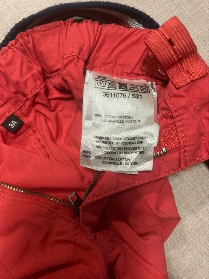 🔴 Bermuda rouge Kiabi avec ceinture – 3 ans (90-97 cm) - photo numéro 7