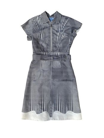 Robe en soie à carreaux noirs et blancs Prada taille 40 IT (36 FR)