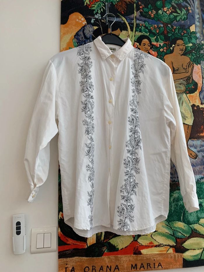 Chemise 👔blanche noire vintage taille 38 de Promod - photo numéro 2