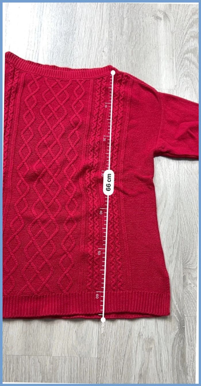 Pull femme torsadé Chaps Rouge Taille L - photo numéro 4