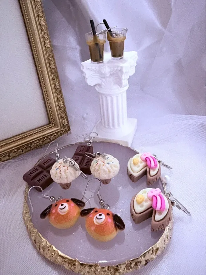 Lot de boucles d’oreilles pendantes food kawaii - photo numéro 2