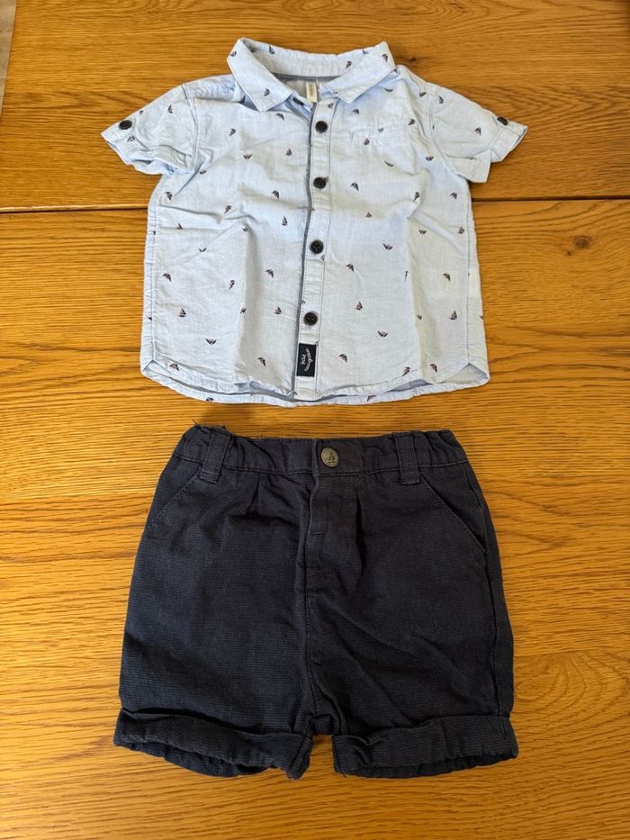 Ensemble short chemise Orchestra 9 mois bébé garçon très bon état