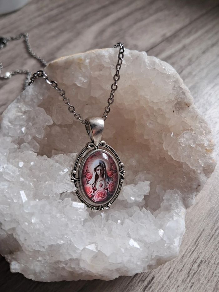 Collier méadaillon notre dame du rosaire