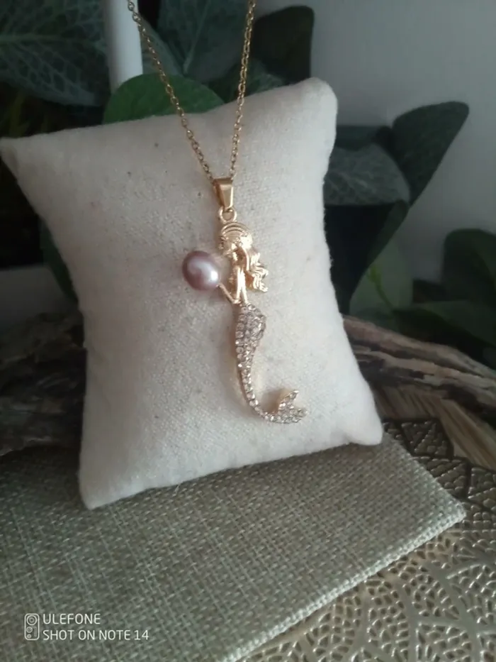 Collier sirène perle de culture d'eau douce naturelle
