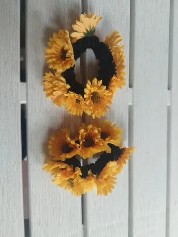 Chouchou fleurs jaune