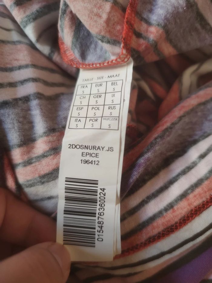 Top bustier à dos nu à rayures T. S _ MIM 💮 100% Coton - photo numéro 10