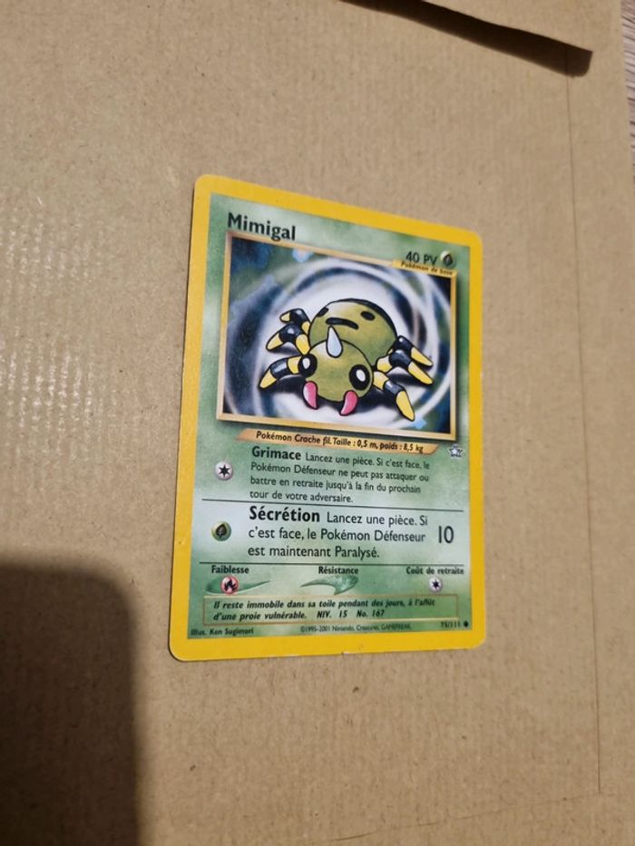 Carte pokémon mimigal 75/111 année 2001 Nintendo - photo numéro 2