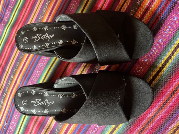 Mules velours noires (37)