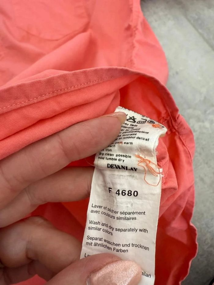 Magnifique chemise Lacoste Devanley homme unie corail taille 43 soit L-XL - photo numéro 8