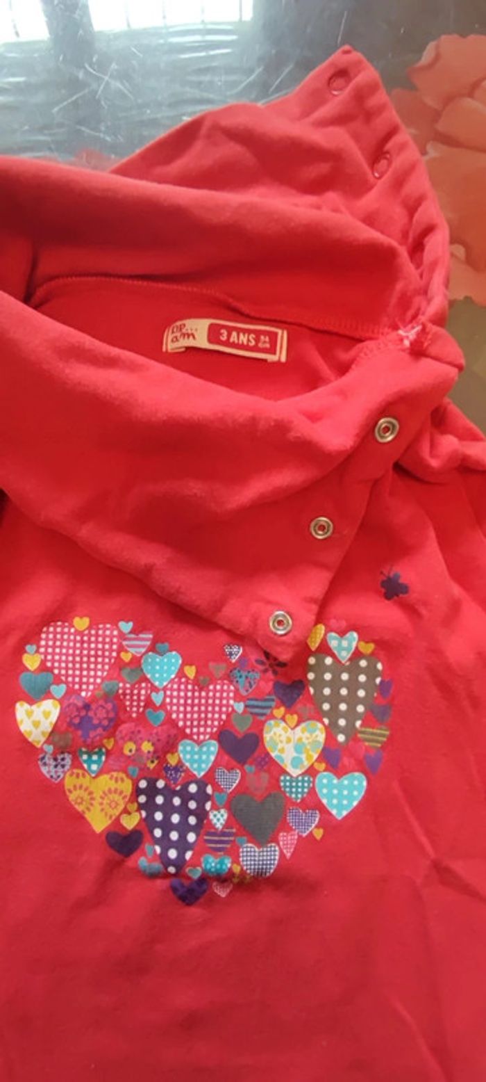 Joli et douillet t-shirt col roulé DPam 3 ans - photo numéro 3