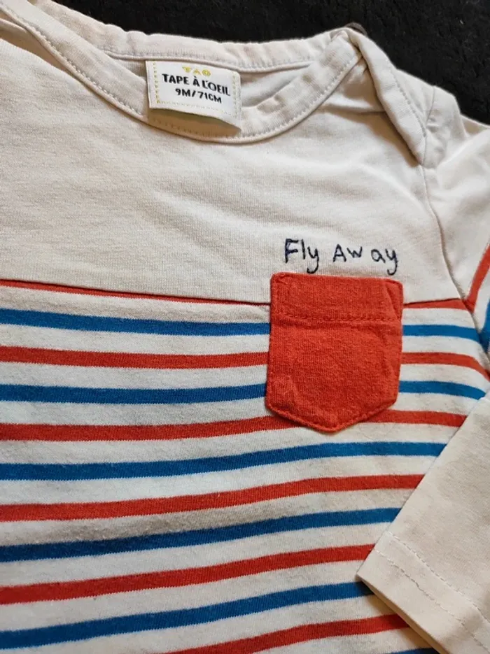 Lot 5 t-shirt manches longues 9 mois - photo numéro 3