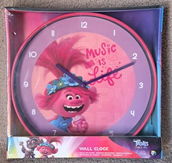 Horloge murale pendule Les Trolls World Tour Princesse Popy - neuve