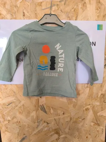 325225 tee-shirt ML vert garçon 18 mois orchestra