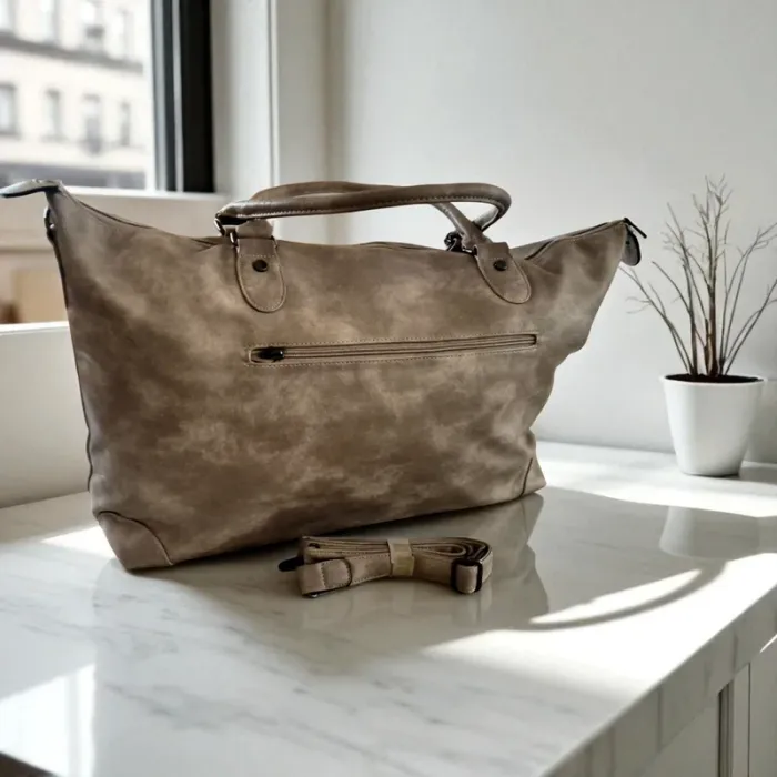 Grand sac de voyage spacieux neuf taupe - photo numéro 2