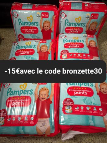 Six pack de couches Pampers taille 6 pants preuim