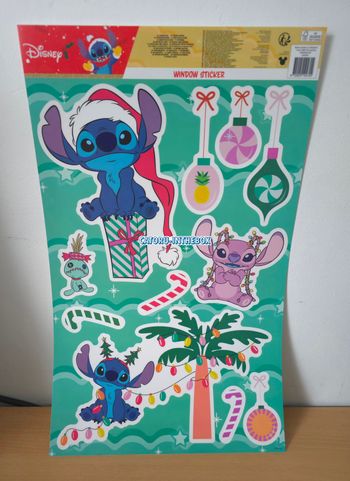 Planche autocollants stickers Disney Stitch Angel Souillon Noel Christmas