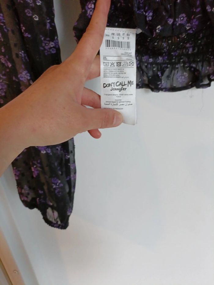 Chemise manche longue voilage croc top florale Jennifer – Taille S - photo numéro 11