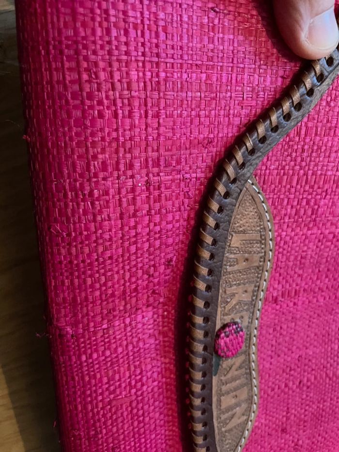 Pochette en paille rose - photo numéro 2