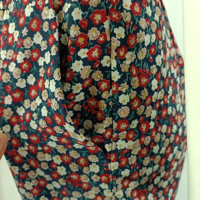 Combishort Daphnea Paris bleu marine à fleurs, col chemise, taille élastique, taille S A1210 - photo numéro 5
