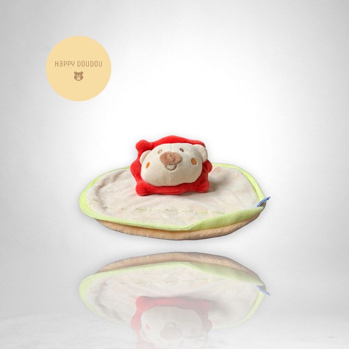 Peluche Doudou rond Lion vert rouge sucre d'orge DP205 - photo numéro 2