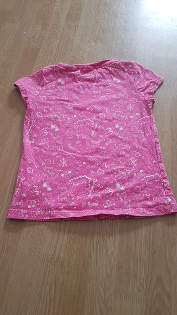 T shirt rose à motifs 3/4 ans - photo numéro 4