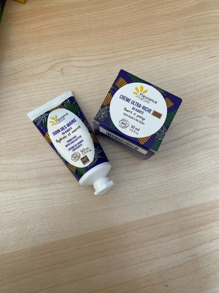 Crème visage et mains ultra riche jour au Karite Bio  et Fleurance nature Neuve