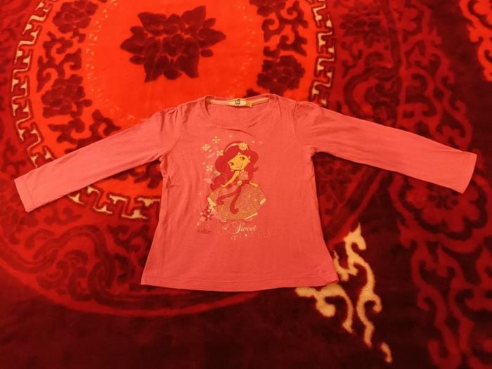 Tee-shirt manches longues rose imprimé Charlotte Aux Fraises