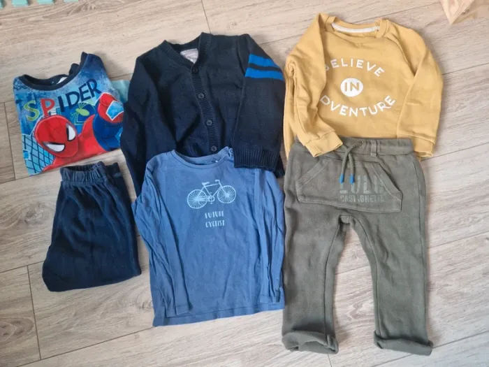 Lot 6 pièces, vêtements mi-saison, garçon 2 ans