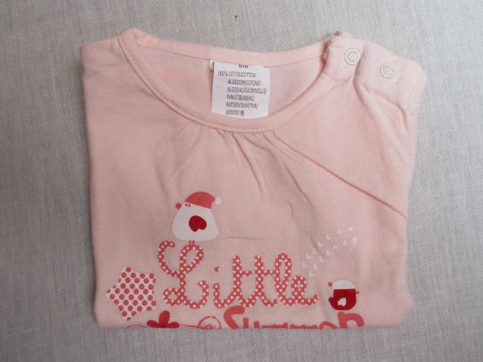 T-shirt rose, 6 mois